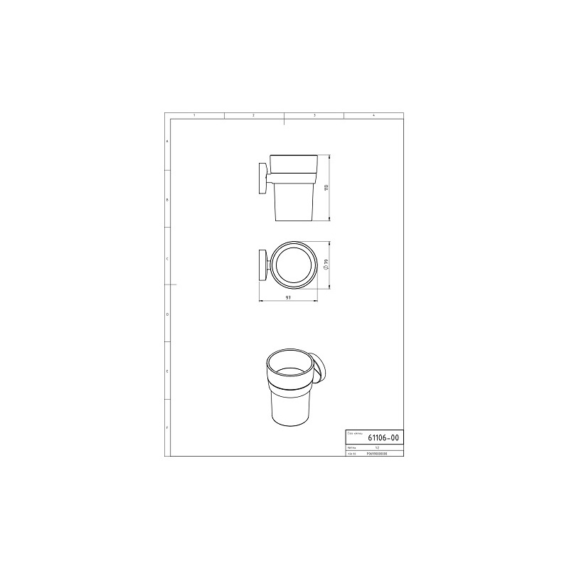 Držák kartáčků a pasty Metalia 11, sklo/chrom, Novaservis, 0106,0