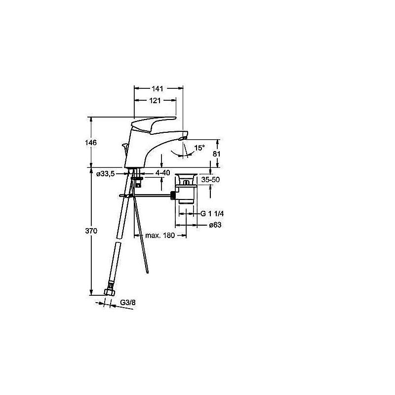 Umyvadlová baterie Mix, chrom, stojánková, Hansa 01092283