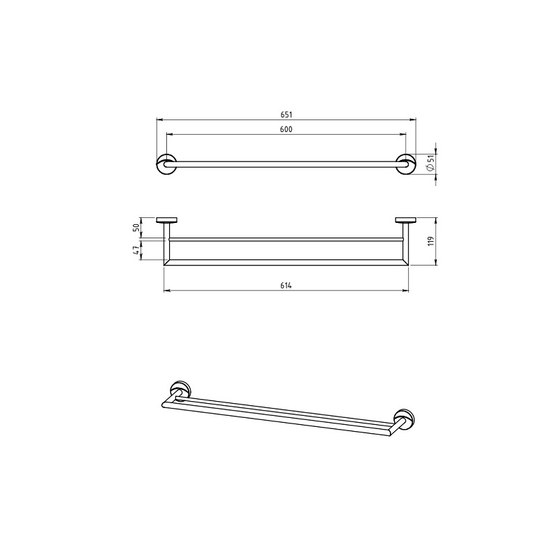 Držák ručníků dvojitý Metalia 11, chrom, Novaservis, 0125,0