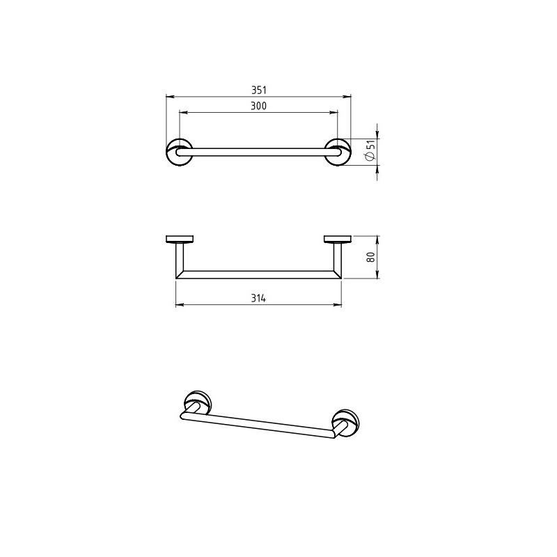 Držák ručníků Metalia 11, chrom, Novaservis, 0126,0