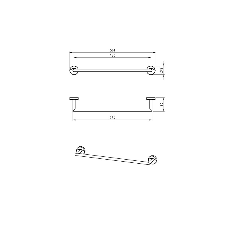 Držák ručníků Metalia 11, chrom, Novaservis, 0127,0
