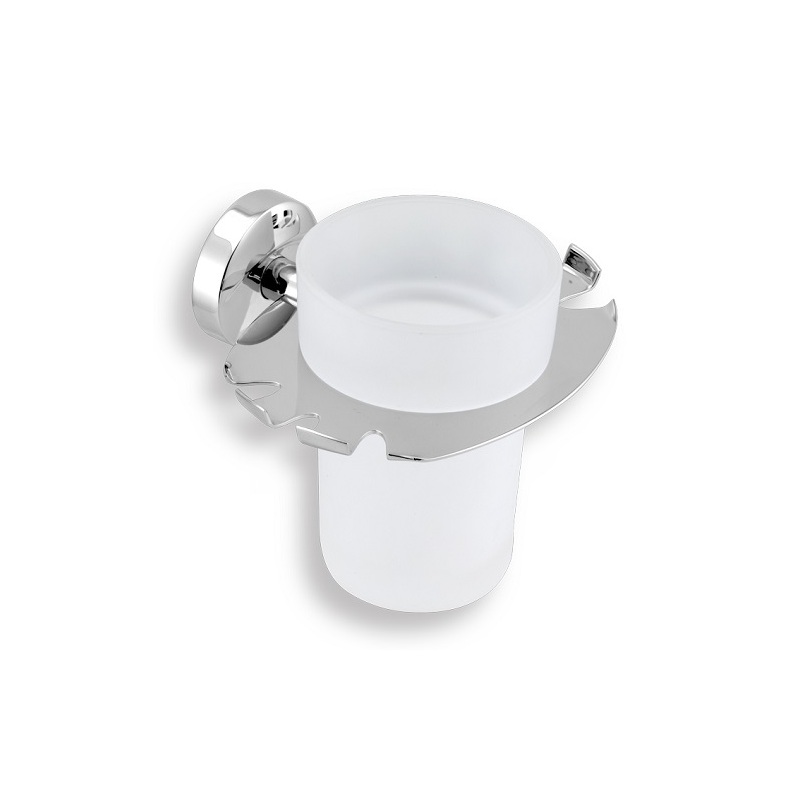 Držák skleničky a kartáčků Metalia 11, sklo/chrom, Novaservis, 0149,0