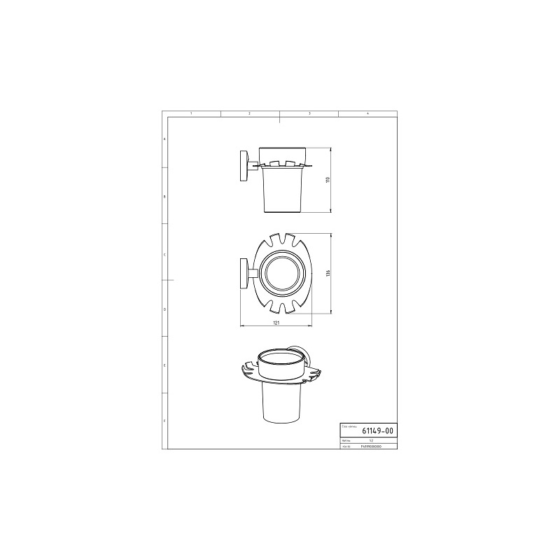 Držák skleničky a kartáčků Metalia 11, sklo/chrom, Novaservis, 0149,0