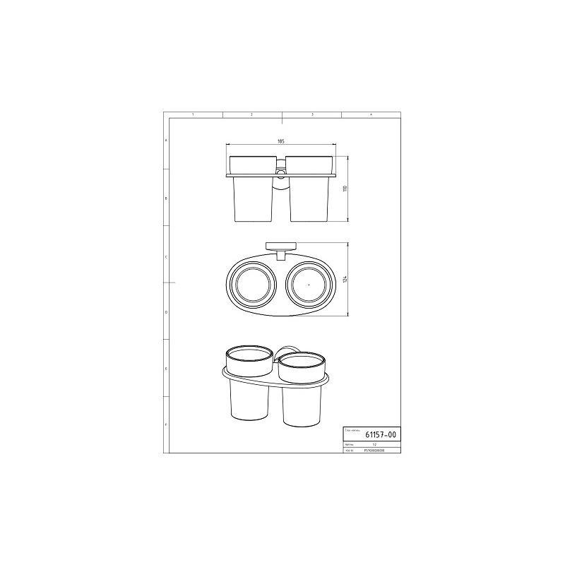 Držák kartáčků a pasty dvojitý Metalia 11, sklo/chrom, Novaservis, 0157,0