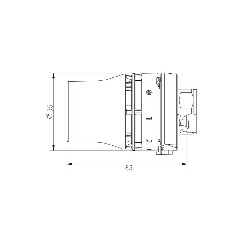 Termostatická hlavice Redia RTD 3350, Danfoss 015G3350