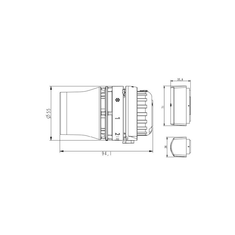 Termostatická hlavice Redia RA 3382, Danfoss 015G3382