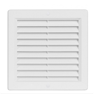 Větrací mřížka 200 × 200 mm, s rámečkem a síťovinou, bílá, HACO 0203