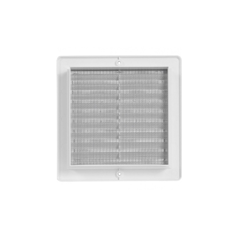 Větrací mřížka 200 × 200 mm, s rámečkem a síťovinou, bílá, HACO 0203