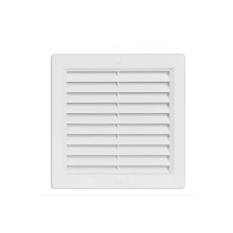 Větrací mřížka 200 × 200 mm, s rámečkem a síťovinou, bílá, HACO 0203