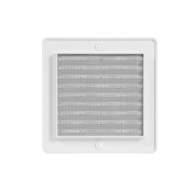 Větrací mřížka 150 × 150 mm, s rámečkem a síťovinou, bílá, HACO 0211