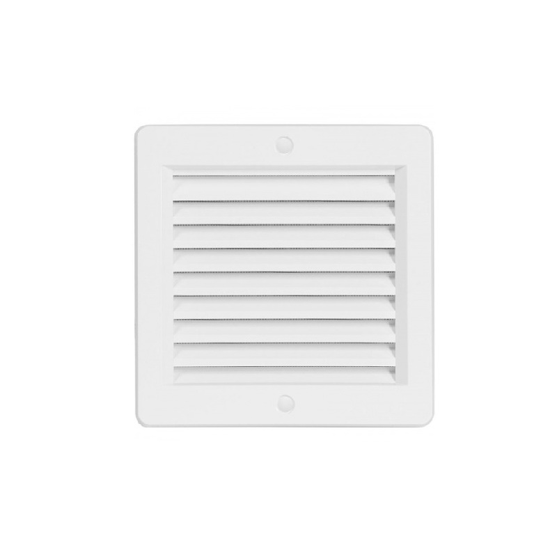 Větrací mřížka 150 × 150 mm, s rámečkem a síťovinou, bílá, HACO 0211