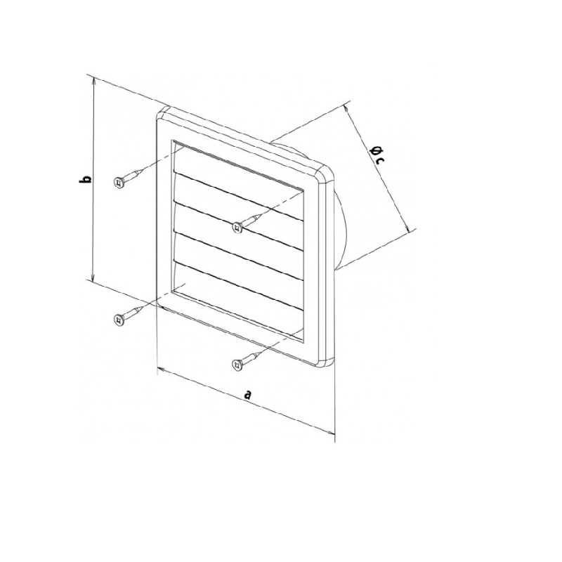 Větrací mřížka 150 × 150 mm, gravitační, bílá, HACO 0215