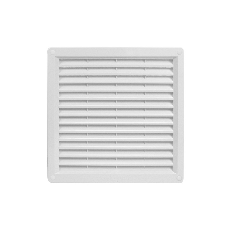 Větrací mřížka 300 × 300 mm, s rámečkem a síťovinou, bílá, HACO 0217