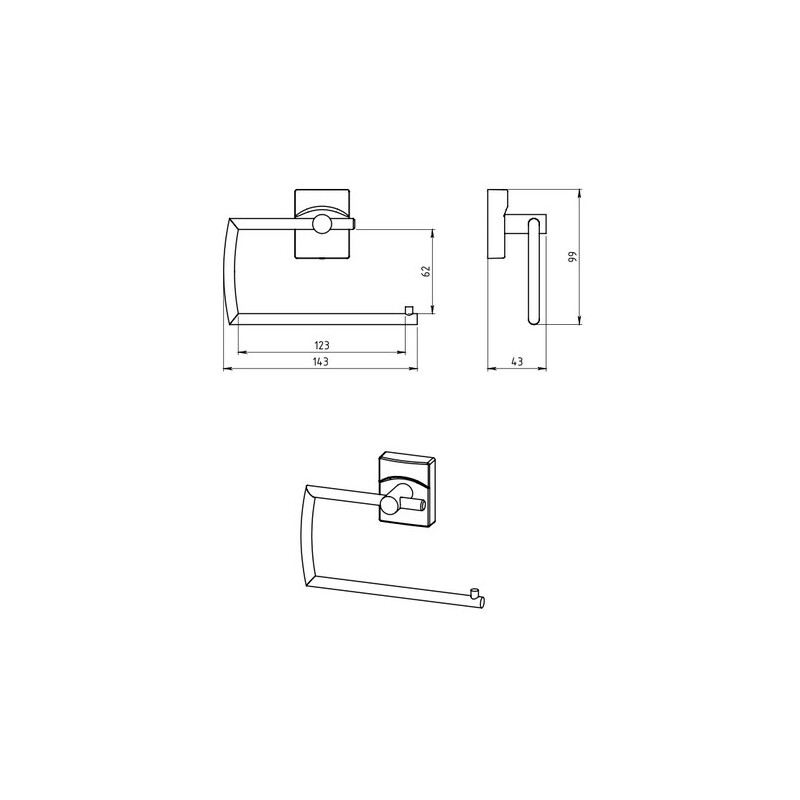 Držák toaletniho papíru Metalia 12, chrom, Novaservis, 0231,0