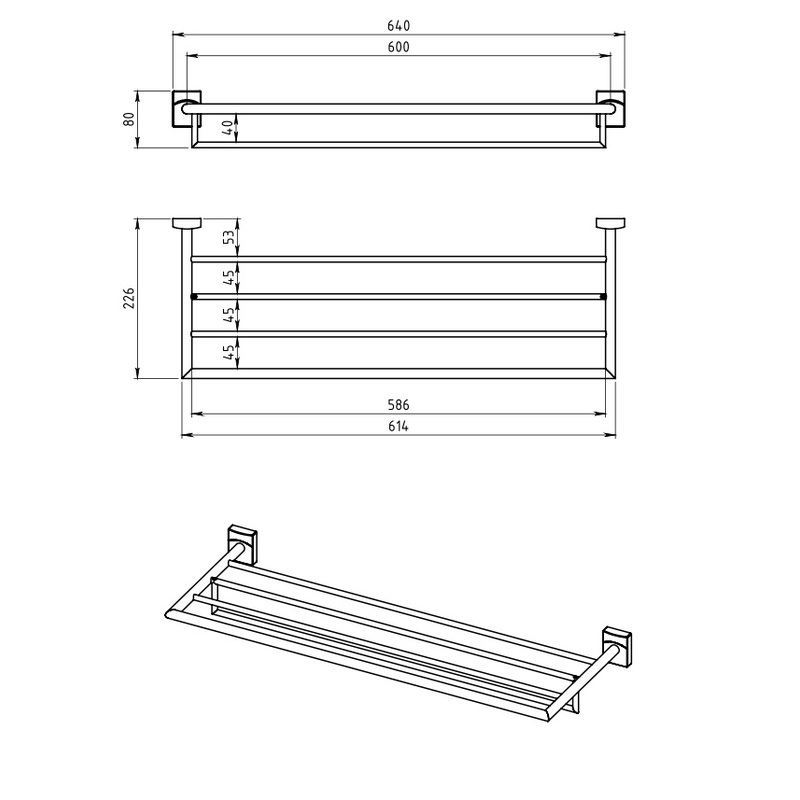 Držák osušky Metalia 12, chrom, Novaservis, 0247,0