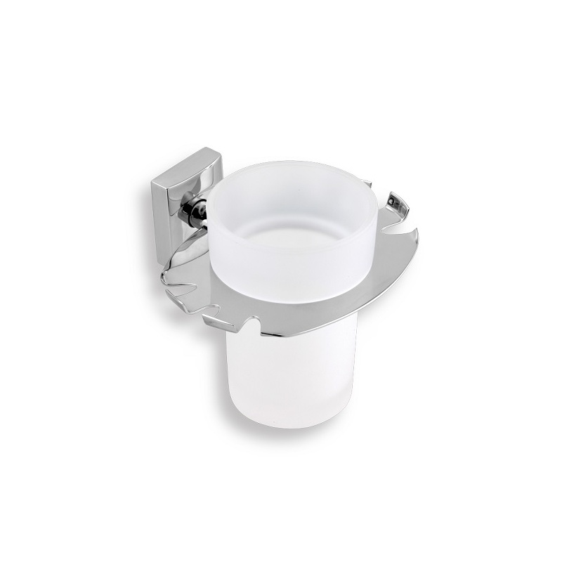 Držák skleničky a kartáčků Metalia 12, sklo/chrom, Novaservis, 0249,0