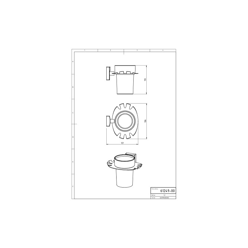 Držák skleničky a kartáčků Metalia 12, sklo/chrom, Novaservis, 0249,0