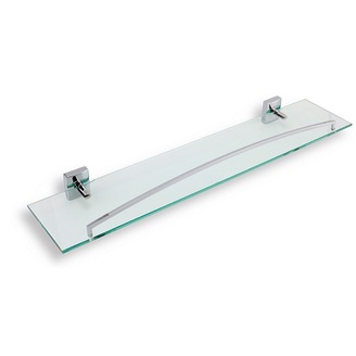 Polička rovná Metalia 12 se zábradlím, sklo/chrom, Novaservis, 0253,0