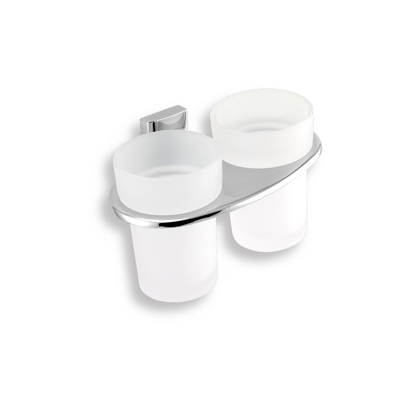 Držák kartáčků a pasty dvojitý Metalia 12, sklo/chrom, Novaservis, 0257,0