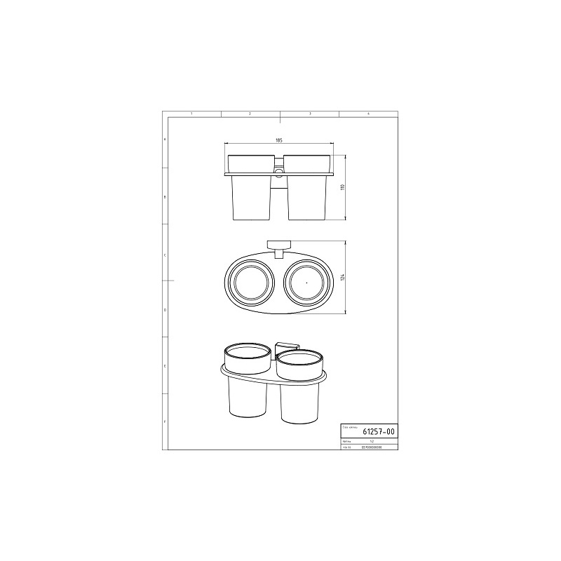 Držák kartáčků a pasty dvojitý Metalia 12, sklo/chrom, Novaservis, 0257,0