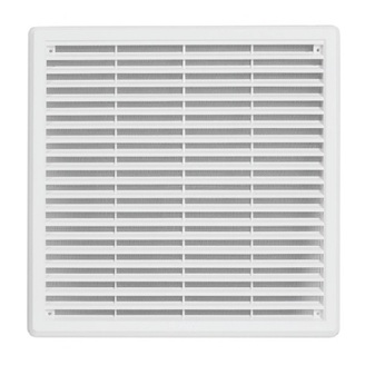 Větrací mřížka 300 × 300 mm, se síťovinou a krytem, bílá, HACO 0301