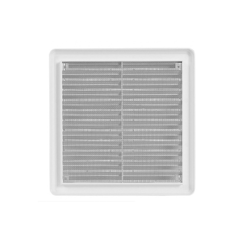 Větrací mřížka 200 × 200 mm, se síťovinou a krytem, bílá, HACO 0305