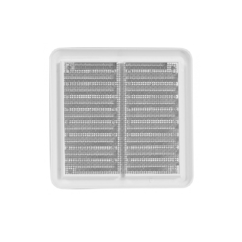 Větrací mřížka 100 × 100 mm, se síťovinou a krytem, bílá, HACO 0307