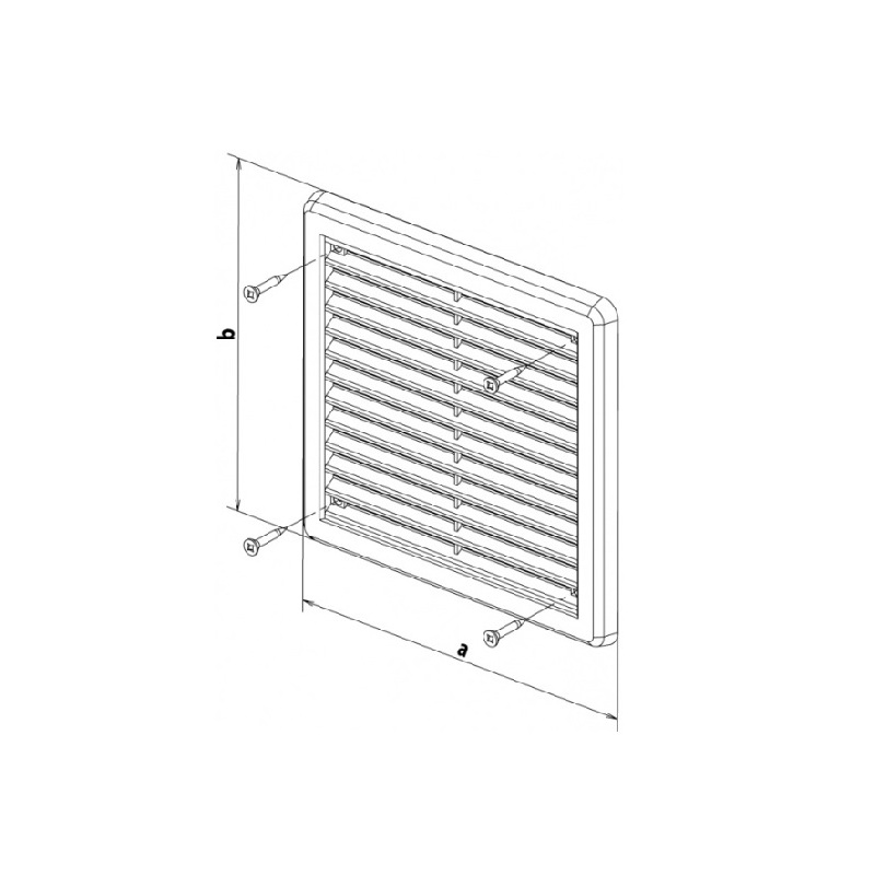 Větrací mřížka 200 × 300 mm, se síťovinou a krytem, bílá, HACO 0315