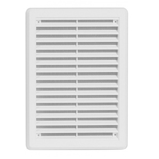 Větrací mřížka 175 × 250 mm, se síťovinou a krytem, bílá, HACO 0317