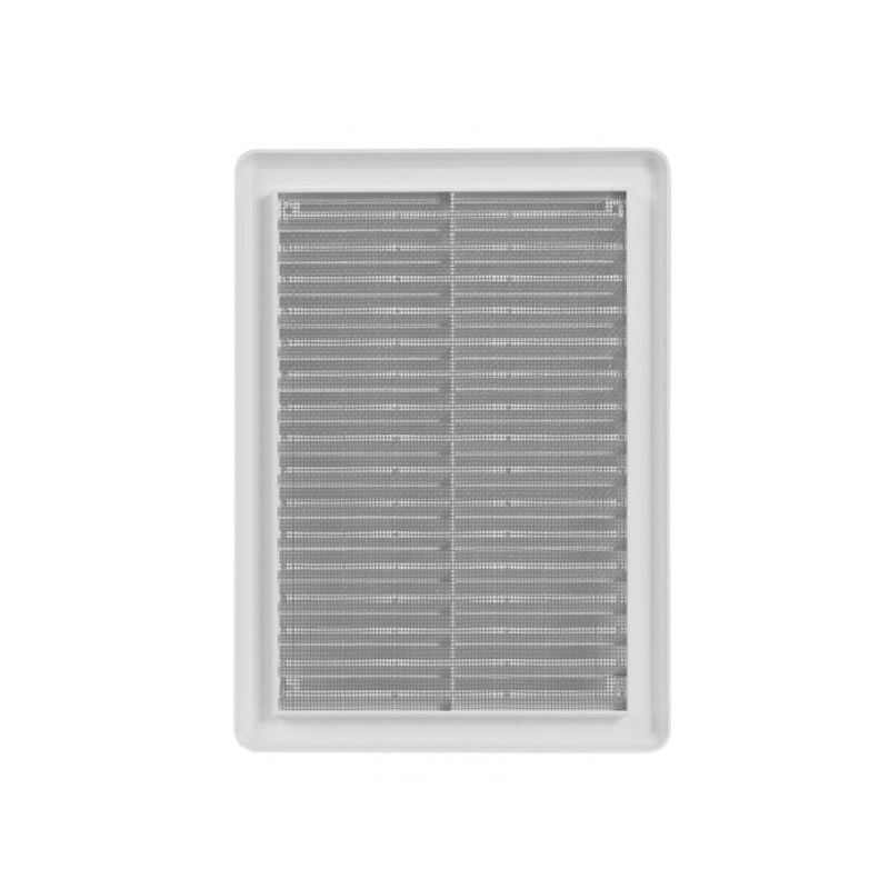 Větrací mřížka 175 × 250 mm, se síťovinou a krytem, bílá, HACO 0317