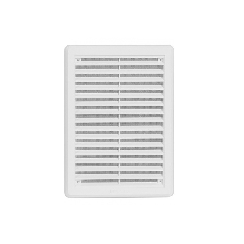 Větrací mřížka 175 × 250 mm, se síťovinou a krytem, bílá, HACO 0317