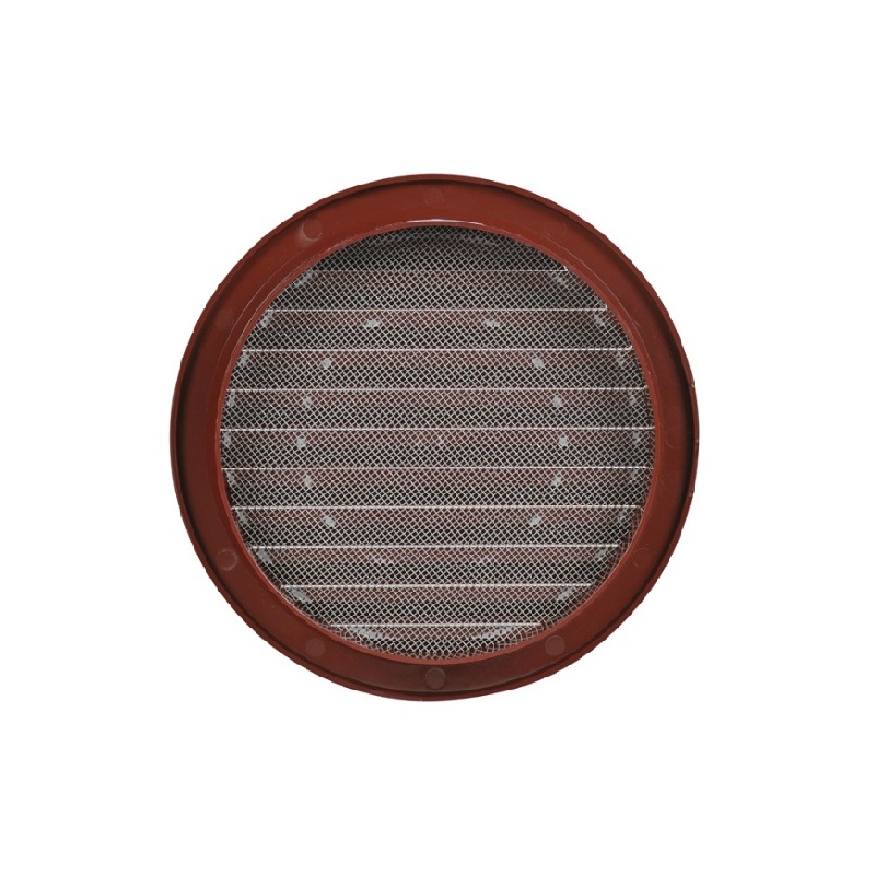 Větrací mřížka kruhová d 140 mm, se síťovinou, hnědá, HACO 0404