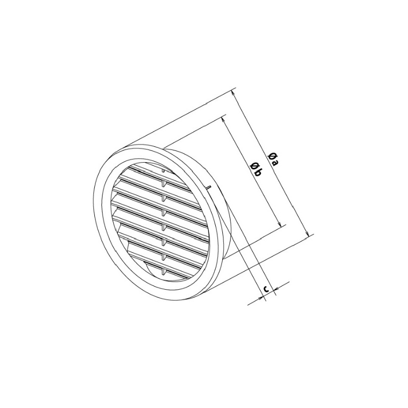 Větrací mřížka kruhová, d 100 mm, se síťovinou, bílá, HACO 0409