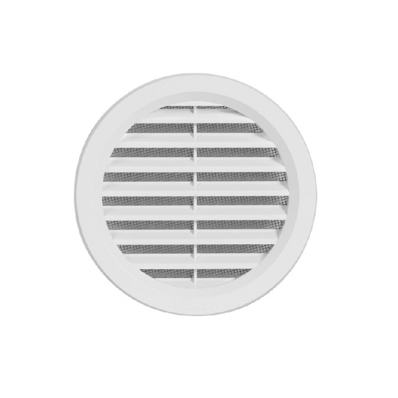 Větrací mřížka kruhová, d 100 mm, se síťovinou, bílá, HACO 0409