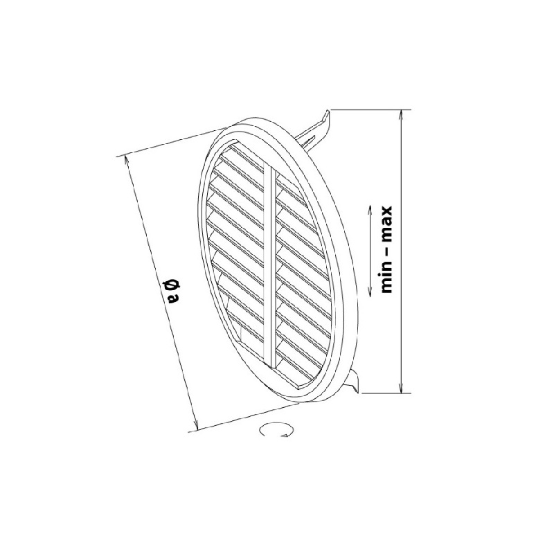 Větrací mřížka kruhová 75 × 125 mm, se síťovinou, krytka stavitelná, bílá, HACO 0417