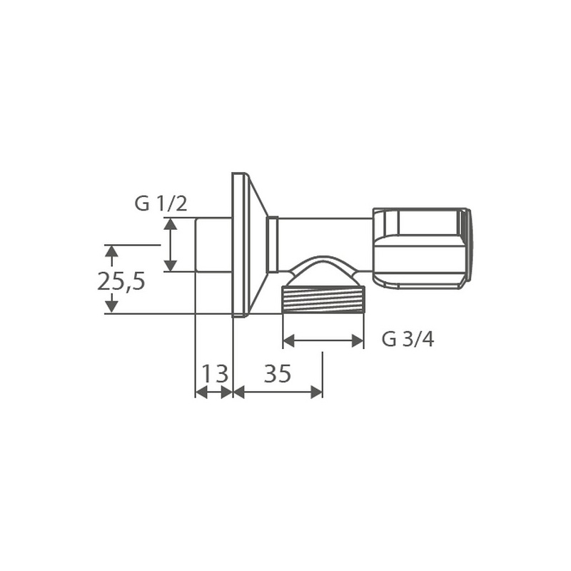 Ventil rohový pračkový Comfort 1/2 x 3/4, Schell 054160699