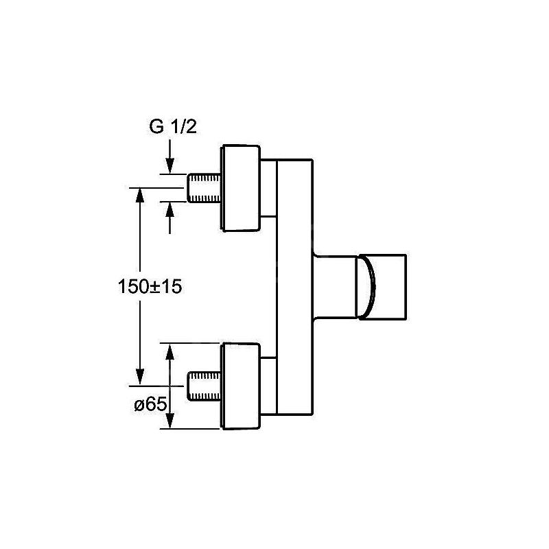 Sprchová baterie HANSALIGNA 150 mm, chrom, nástěnná, bez příslušenství, Hansa 06670103