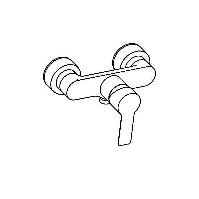 Sprchová baterie HANSALIGNA 150 mm, chrom, nástěnná, bez příslušenství, Hansa 06670103
