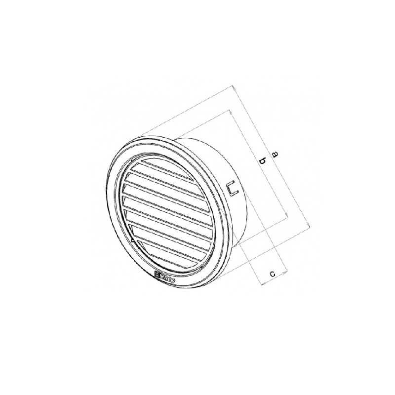 Větrací mřížka nerezová, d 150 mm, se síťovinou, HACO 0706