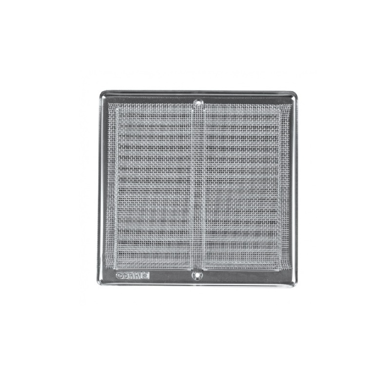 Větrací mřížka nerezová, 200 × 200 mm, s rámečkem a síťovinou, HACO 0707