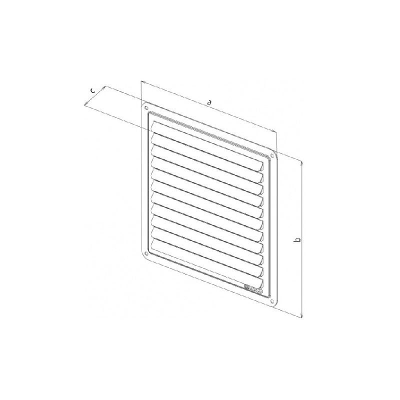 Větrací mřížka nerezová krytka, 100 x 100 mm, HACO 0709