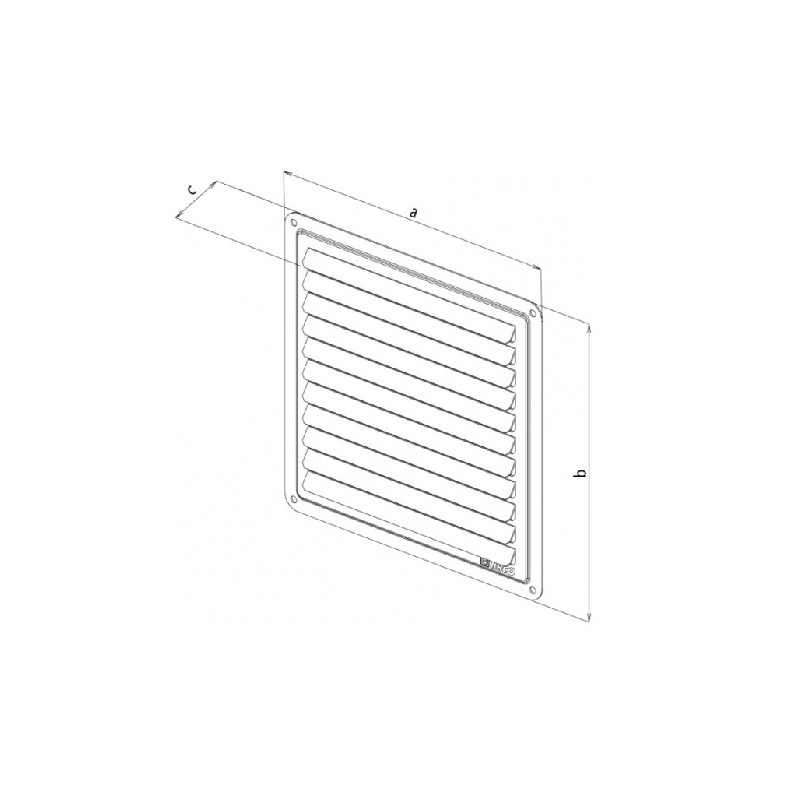 Větrací mřížka nerezová krytka, 150 × 150 mm, HACO 0710