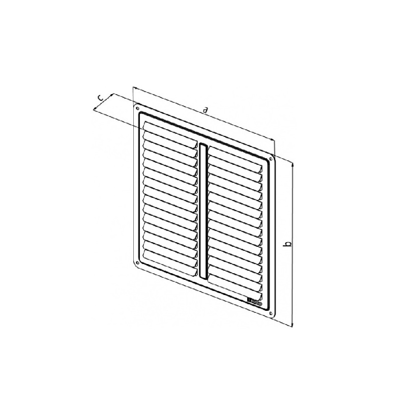 Větrací mřížka nerezová krytka, 200 × 200 mm, HACO 0711