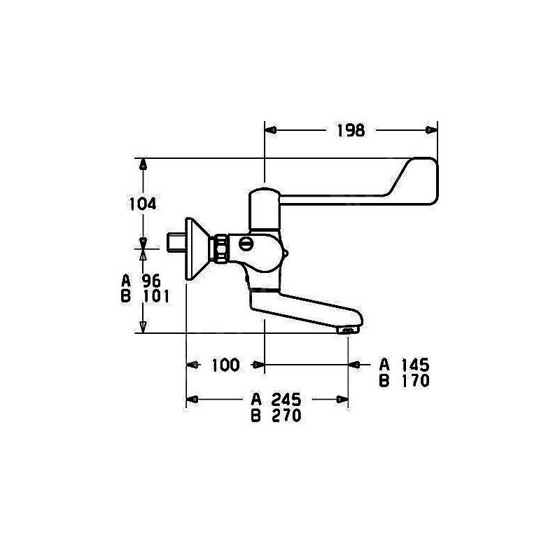 Umyvadlová baterie Tempra 150 mm, chrom, nástěnná, Hansa 08382202