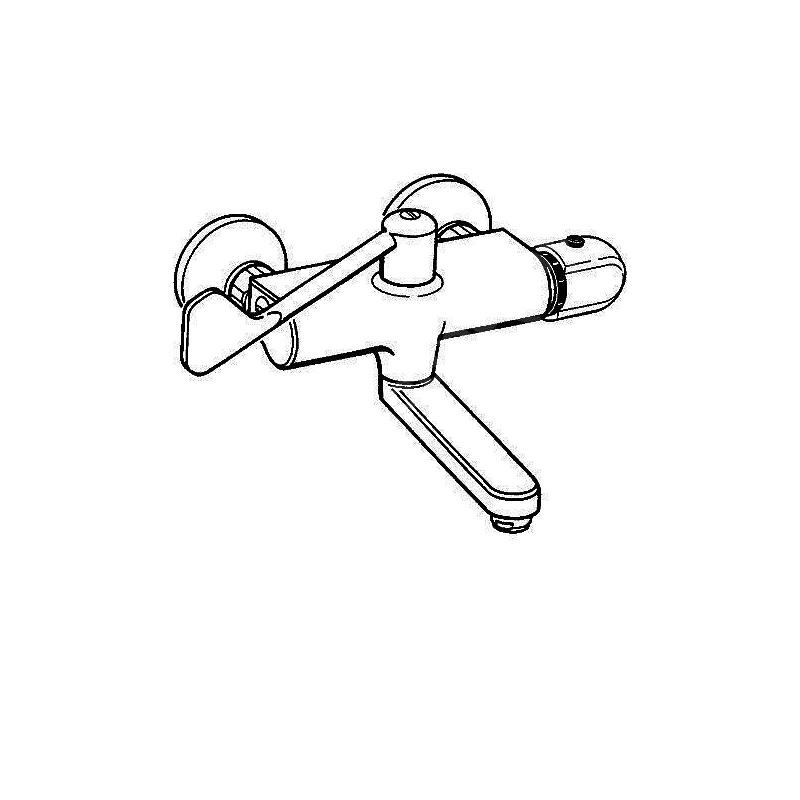 Umyvadlová baterie Tempra 150 mm, chrom, nástěnná, Hansa 08382202