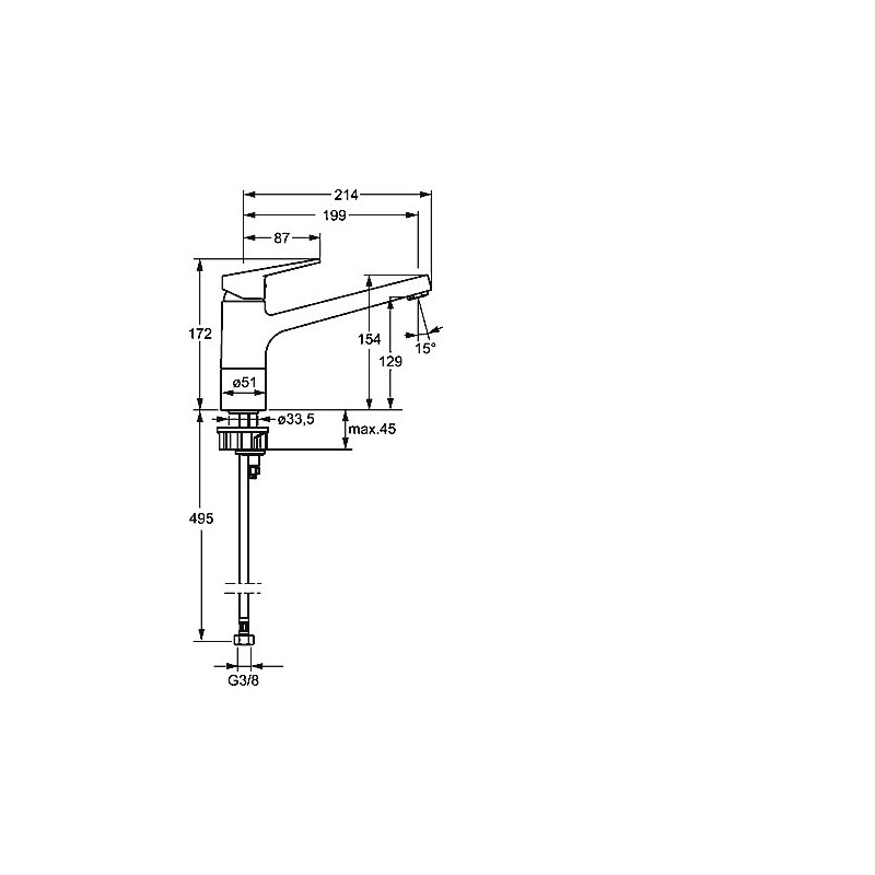 Dřezová baterie HANSATWIST, chrom, stojánková, Hansa 09142285