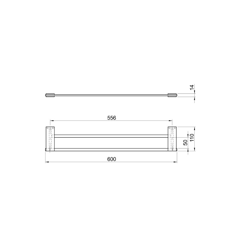 Držák ručníků dvojitý Metalia 9, chrom, Novaservis, 0925,0