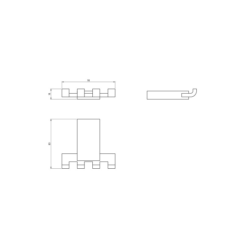 Čtyřháček Metalia 9, chrom, Novasevis, 0943,0