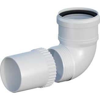 Šroubovací koleno zkrácené 87,5° d 80,  PP, Ricom Gas 10080BS