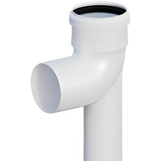 Koleno odkouření 90° d 80, s podpěrou 500 mm, PP, Ricom Gas 10080PB